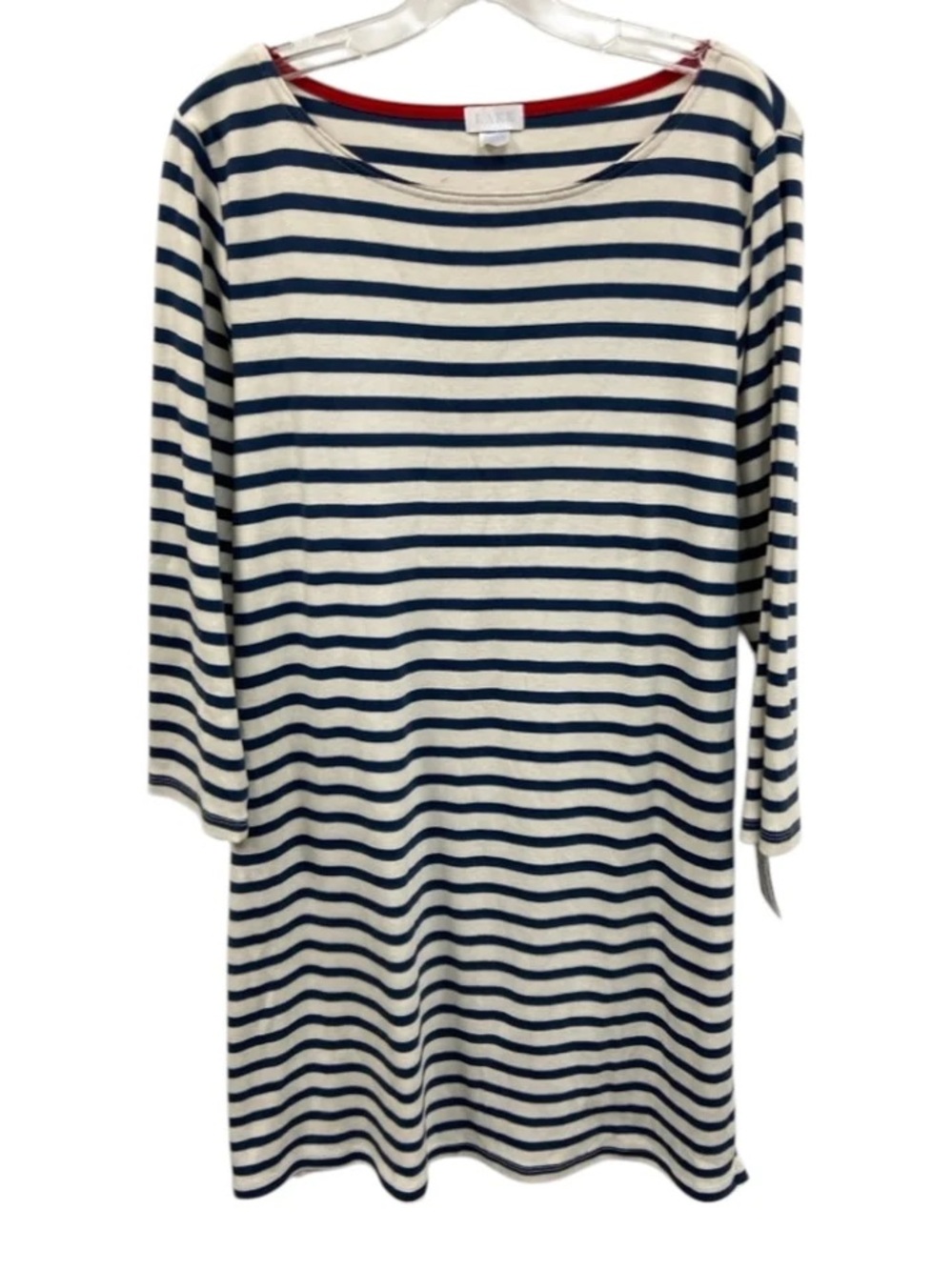 Lake Striped Navy and Cream Boatneck Women's Dress